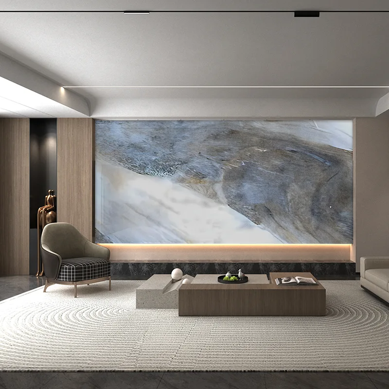 Amazonase rohelise ja sinise seeria marmorist taustaga seinapaneel