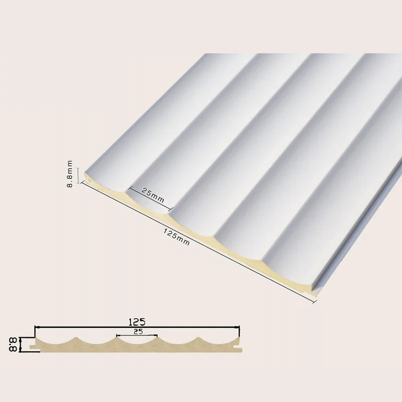 125 Solid Recessed 5-Grid Fluted Wall Panel